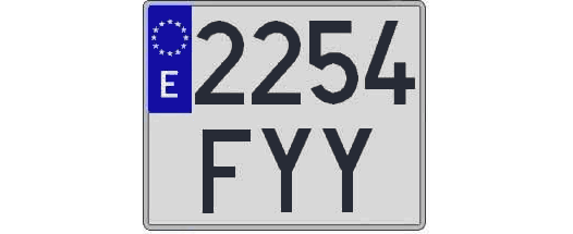 2254FYY matricula cuadrada