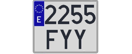 2255FYY matricula cuadrada