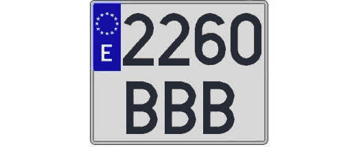 2260BBB matricula cuadrada