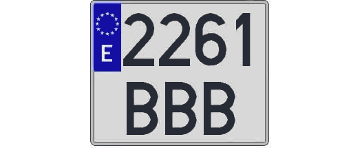 2261BBB matricula cuadrada