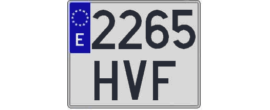 2265HVF matricula cuadrada