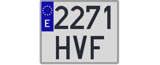 2271HVF matricula cuadrada