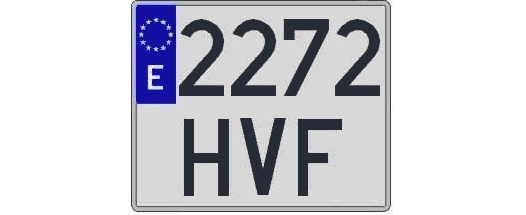 2272HVF matricula cuadrada