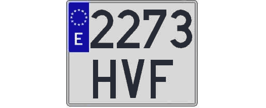 2273HVF matricula cuadrada