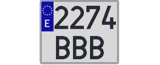 2274BBB matricula cuadrada