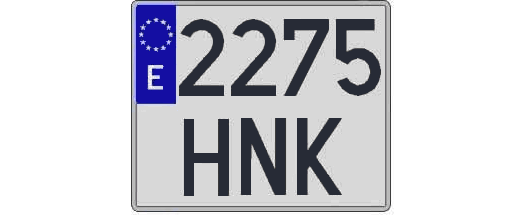 2275HNK matricula cuadrada