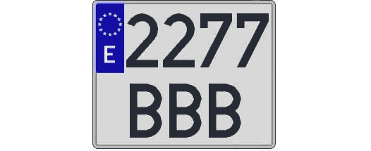 2277BBB matricula cuadrada