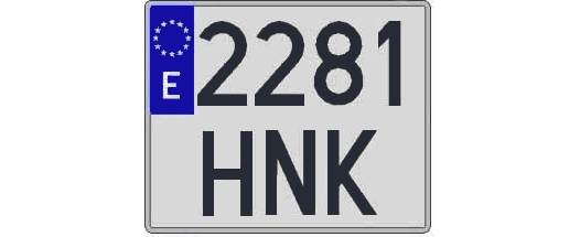 2281HNK matricula cuadrada