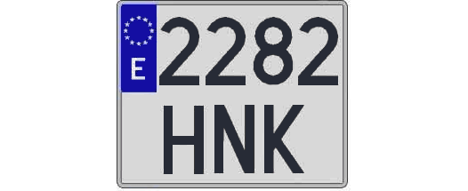 2282HNK matricula cuadrada