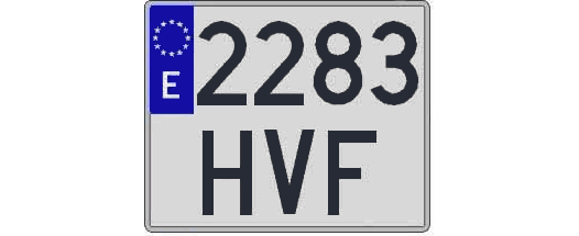 2283HVF matricula cuadrada