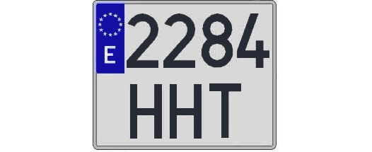 2284HHT matricula cuadrada