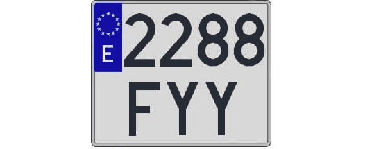2288FYY matricula cuadrada
