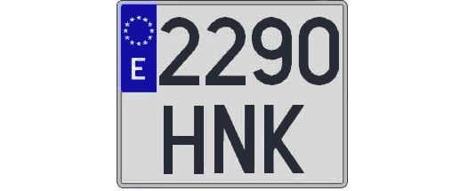 2290HNK matricula cuadrada