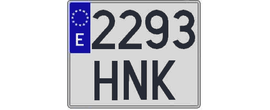 2293HNK matricula cuadrada