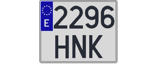 2296HNK matricula cuadrada