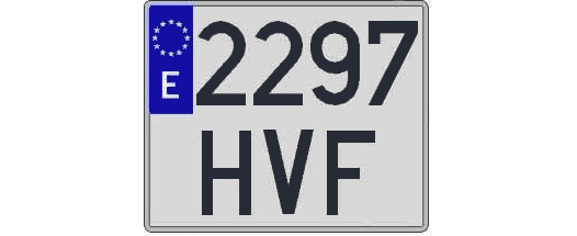 2297HVF matricula cuadrada