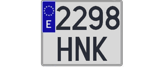 2298HNK matricula cuadrada