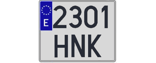2301HNK matricula cuadrada