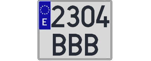 2304BBB matricula cuadrada
