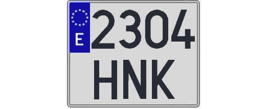 2304HNK matricula cuadrada