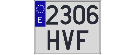 2306HVF matricula cuadrada