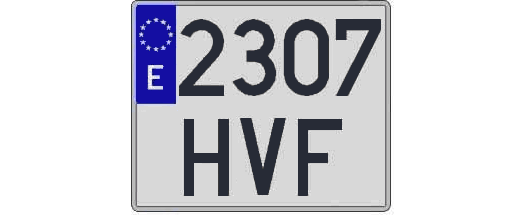 2307HVF matricula cuadrada