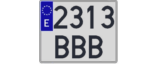 2313BBB matricula cuadrada