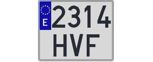 2314HVF matricula cuadrada