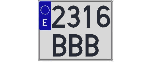 2316BBB matricula cuadrada