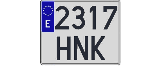 2317HNK matricula cuadrada
