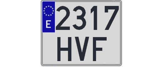 2317HVF matricula cuadrada
