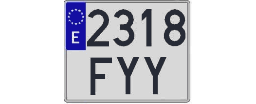 2318FYY matricula cuadrada