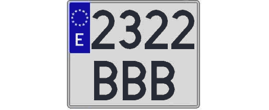 2322BBB matricula cuadrada
