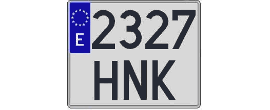 2327HNK matricula cuadrada