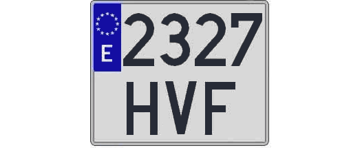 2327HVF matricula cuadrada