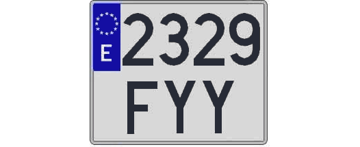 2329FYY matricula cuadrada