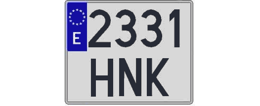 2331HNK matricula cuadrada