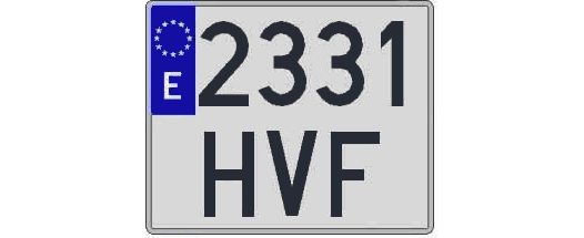 2331HVF matricula cuadrada