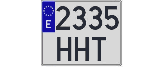 2335HHT matricula cuadrada