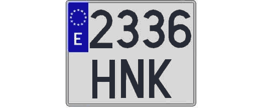 2336HNK matricula cuadrada