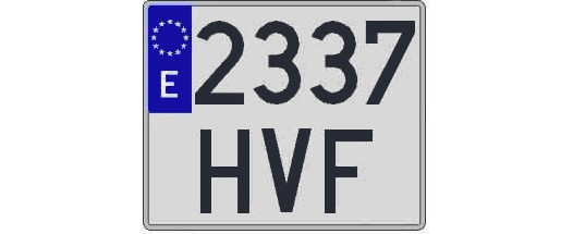 2337HVF matricula cuadrada