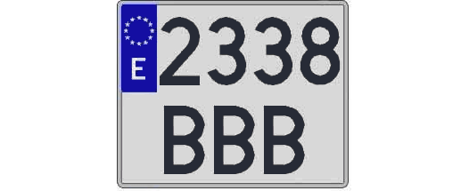 2338BBB matricula cuadrada