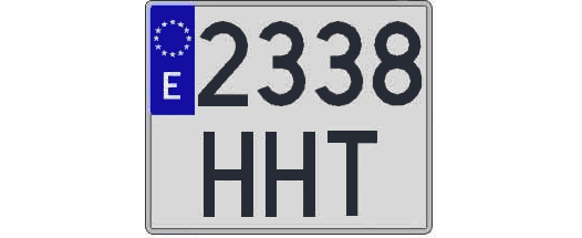 2338HHT matricula cuadrada