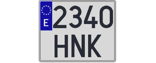 2340HNK matricula cuadrada