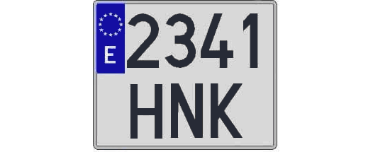 2341HNK matricula cuadrada
