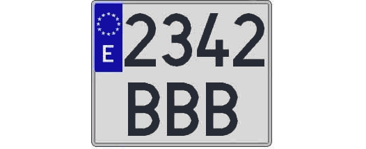 2342BBB matricula cuadrada