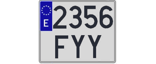 2356FYY matricula cuadrada