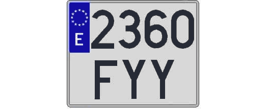 2360FYY matricula cuadrada