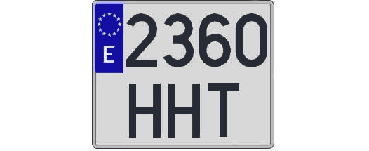 2360HHT matricula cuadrada