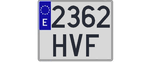 2362HVF matricula cuadrada